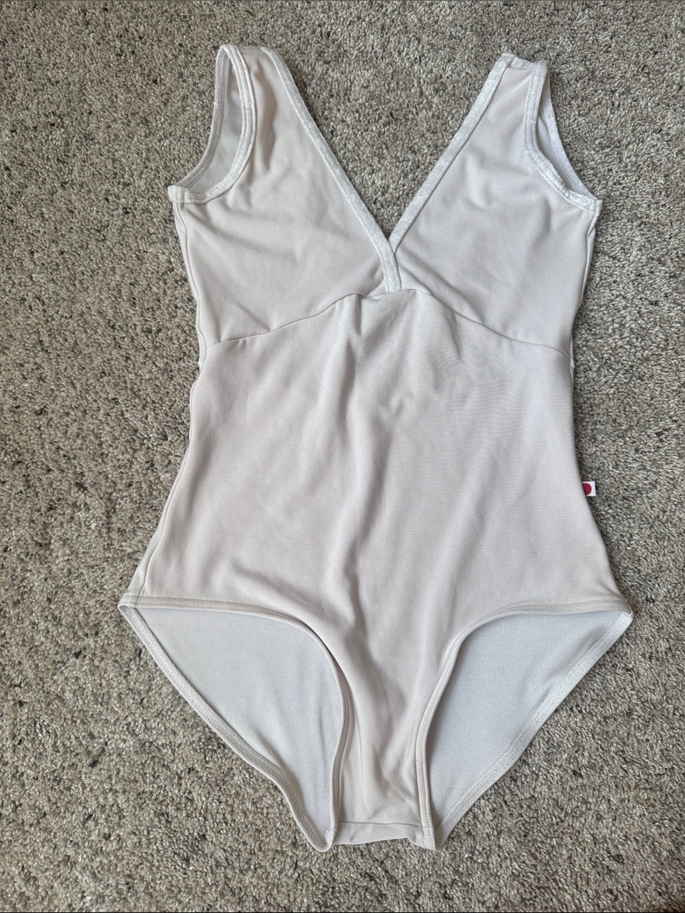 White yumiko leotard with velvet trim- size Medium